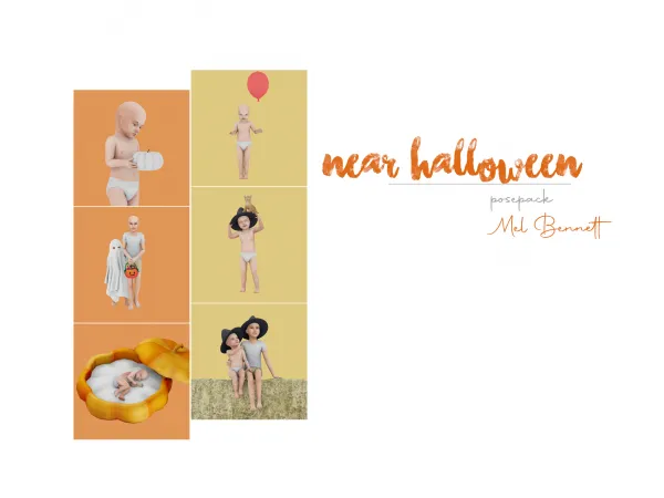 Mix Near Halloween Posepack - The Sims 4 Custom Content