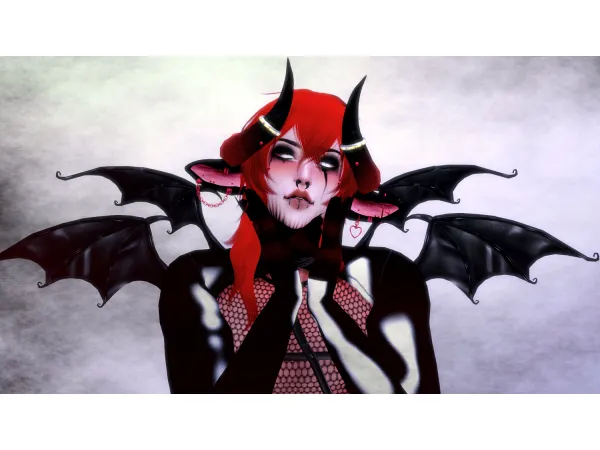 Alpha ASHwwa_dragon horn N1 by ASHwwa - The Sims 4 Custom Content