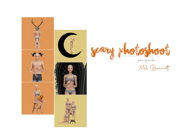 Maxis Match Scary Photoshoot Posepack by melbennett - The Sims 4 Custom Content