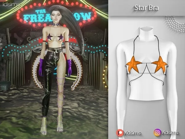 Alpha Star Bra by polygoncouture - The Sims 4 Custom Content