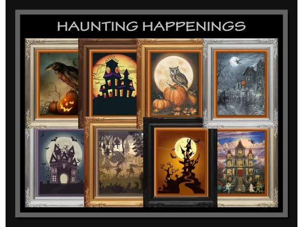 Maxis Match Haunting Happenings Paintings by Simmiller - The Sims 4 Custom Content