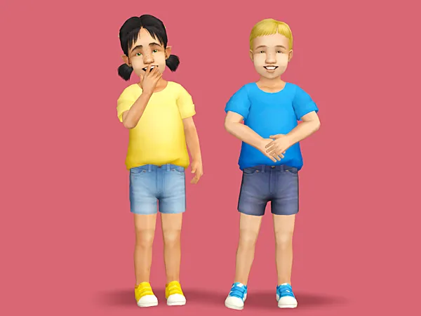 4t2 casterus Hercules Top Denim Shorts - The Sims 2 Custom Content