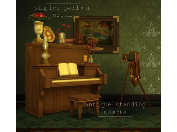 Maxis Match Simpler Parlour Organ Antique Standing Camera - The Sims 4 Custom Content