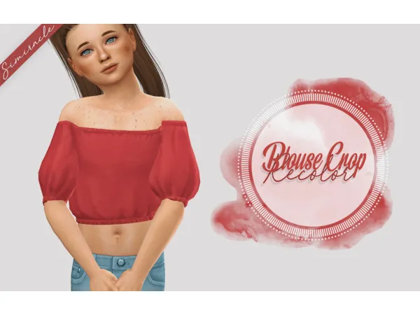 Maxis Match Blouse Crop Recolor - The Sims 4 Custom Content