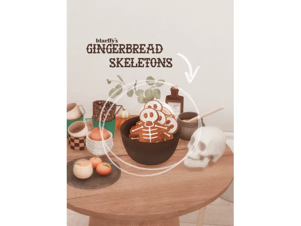 Alpha gingerbread skeleton by blarffy - The Sims 4 Custom Content