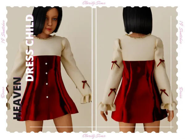 Alpha Heaven Dress Child - The Sims 4 Custom Content