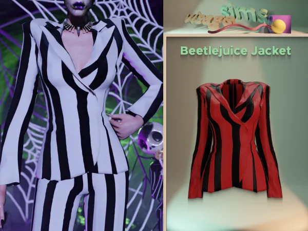 Alpha Beetlejuice Jacket by v1s4g3 - The Sims 4 Custom Content