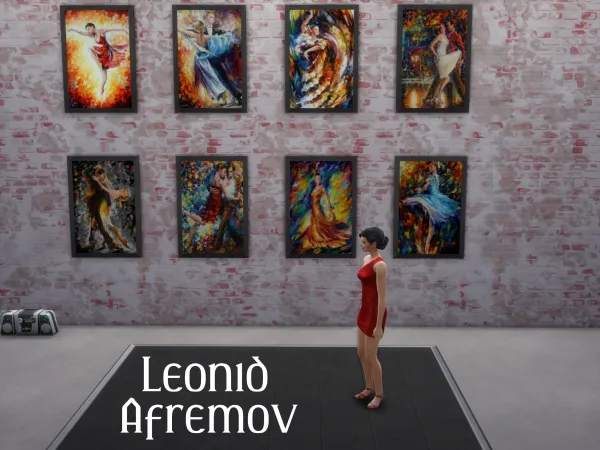Maxis Match Leonid Afremov Paintings Dancers Collection by Chikiwi2016 - The Sims 4 Custom Content