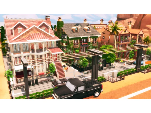 Maxis Match Three Styles Townhouse by yuliandd - The Sims 4 Custom Content
