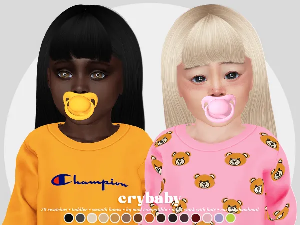 Alpha crybaby lina hair (anto) toddler f by crybaby - The Sims 4 Custom Content