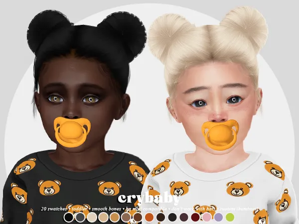Alpha crybaby minnie hair (anto) toddler f by crybaby - The Sims 4 Custom Content