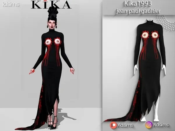 Alpha Kika Explossive Dress jean paul gautier - The Sims 4 Custom Content