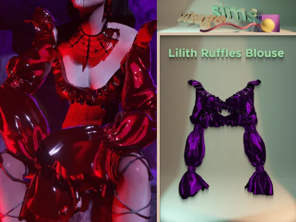 Alpha Lilith Ruffles Blouse by v1s4g3 - The Sims 4 Custom Content