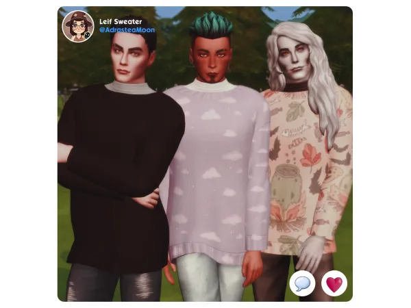 Maxis Match Leif Sweater by AdrasteaMoon - The Sims 4 Custom Content