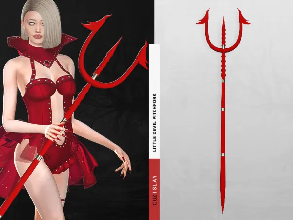 Alpha Little Devil Pitchfork - The Sims 4 Custom Content