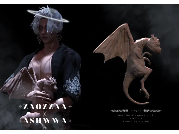 Alpha Dragon Whisper Cute Dragon by ZAO - The Sims 4 Custom Content