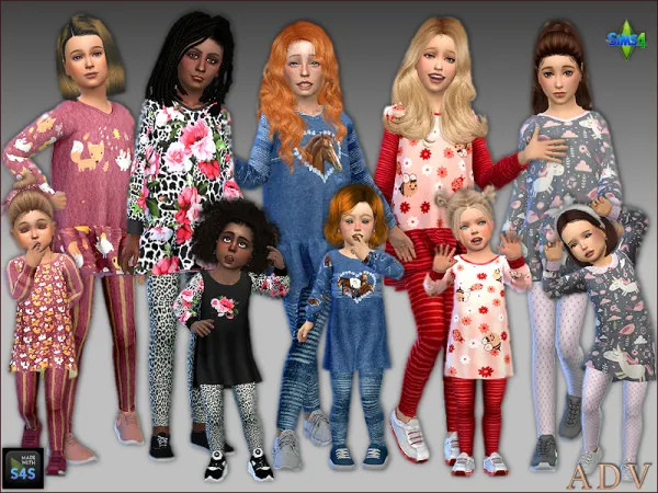 Maxis Match OUTFITS FOR GIRLS AND TODDLER GIRLS - The Sims 4 Custom Content