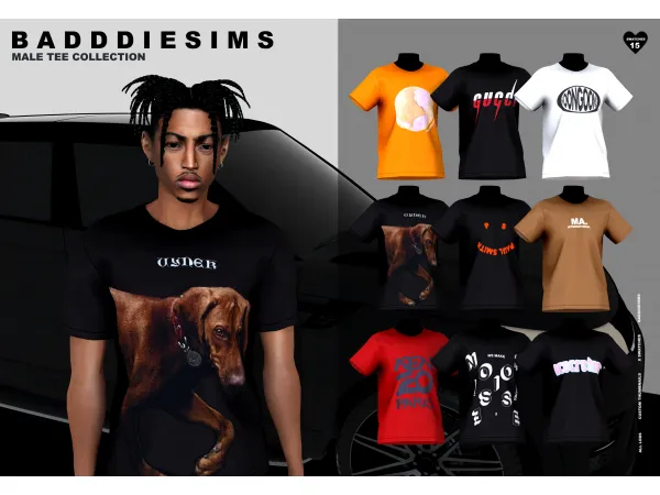 Alpha MALE TEE COLLECTION by simsfinds - The Sims 4 Custom Content