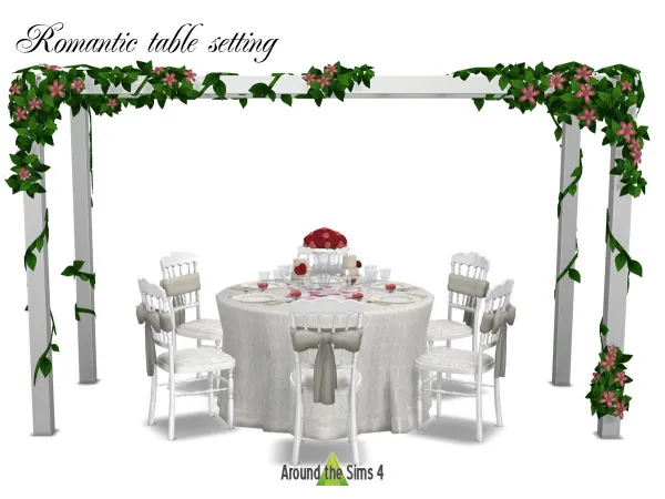 Maxis Match Around Romantic table setting - The Sims 4 Custom Content