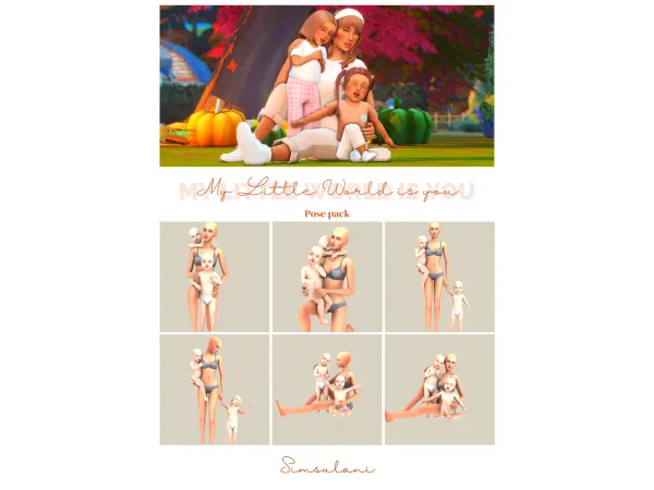 Mix 166 Pose Pack My Little World is You - The Sims 4 Custom Content