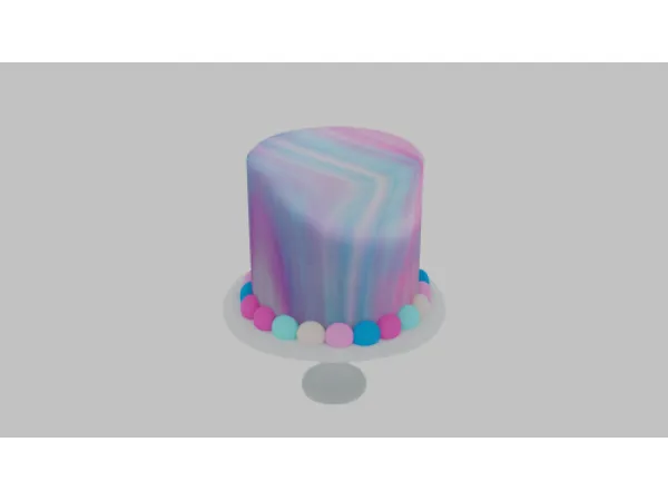 Alpha [Scarlett Bulckowisk] Round Pastel Cake - The Sims 4 Custom Content