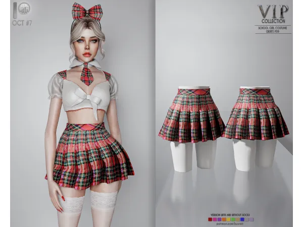 Alpha HALLOWEEN SCHOOL GIRL COSTUME (SKIRT) P59 tr by busra - The Sims 4 Custom Content