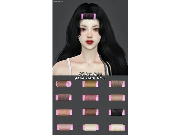 Alpha Acc)Bang hair roll - The Sims 4 Custom Content