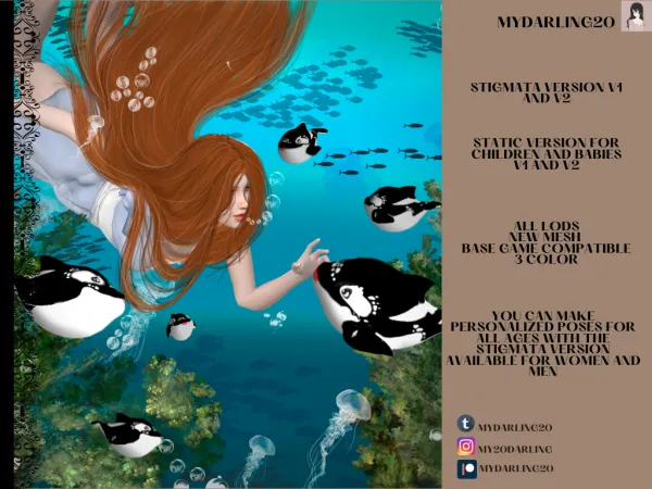Maxis Match kawaii orca whale by mydarling20 - The Sims 4 Custom Content