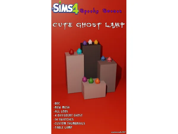 Maxis Match Cute ghost lamp by xSavannahx987 - The Sims 4 Custom Content