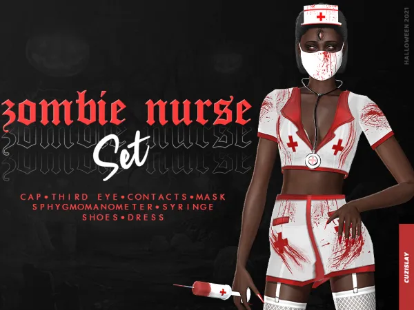 Alpha Zombie Nurse Set - The Sims 4 Custom Content