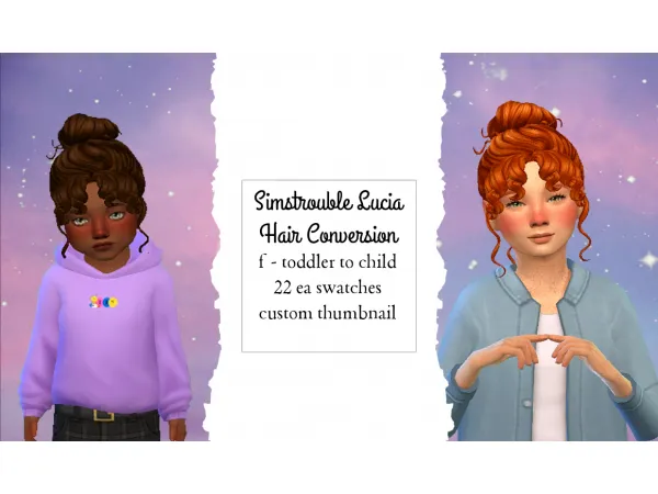Maxis Match Simstrouble Lucia Hair Conversions Simmer by NekoChan - The Sims 4 Custom Content