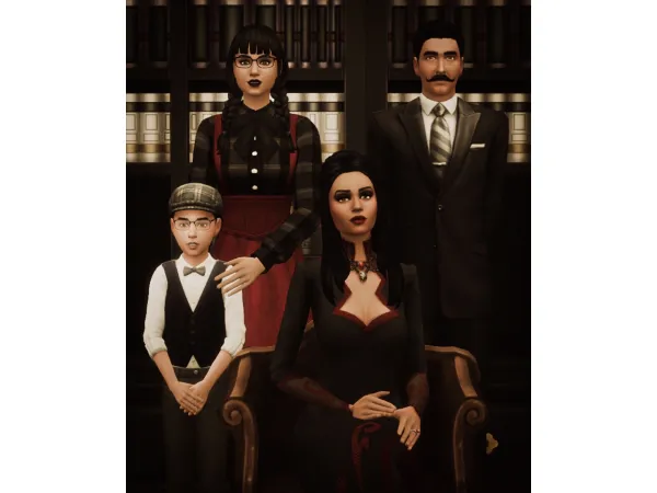 Maxis Match Goth Mansion and The Goth Family - The Sims 4 Custom Content