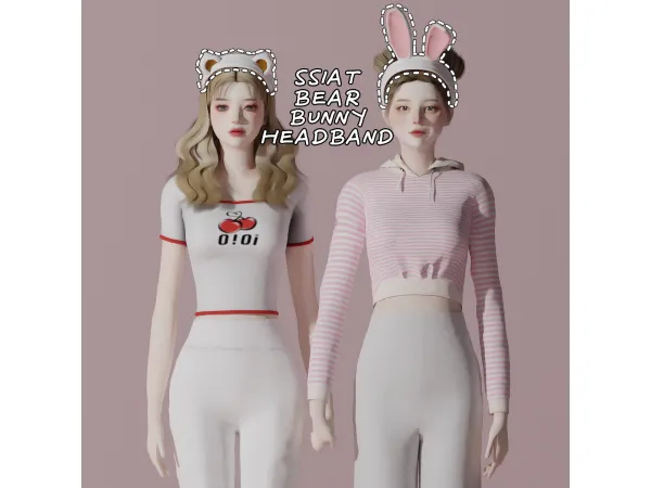 Alpha acc)Bunny Bear Headband - The Sims 4 Custom Content