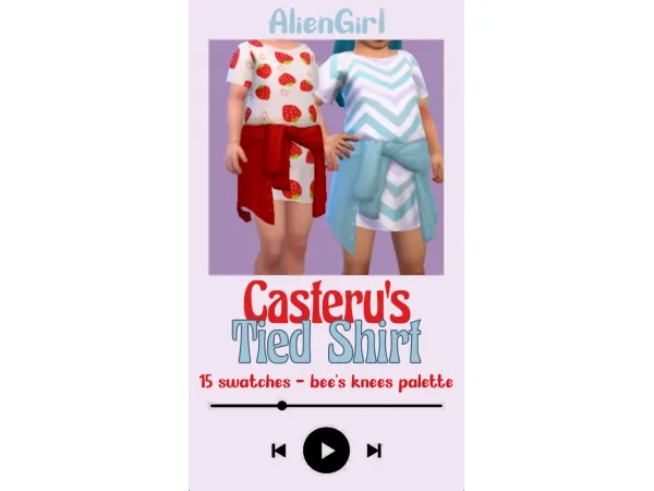 Maxis Match casteru Tied Shirt recolor - The Sims 4 Custom Content