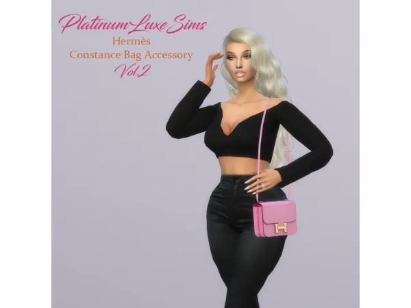 Alpha Hermès Constance Bag Vol2 Shoulder Accessory by PlatinumLuxeSims - The Sims 4 Custom Content