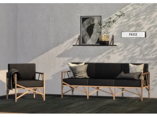 Alpha Rothlisberger Allumette Armchair Sofa - The Sims 4 Custom Content
