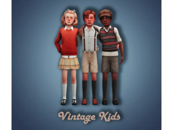 Maxis Match The Vintage Kids Set - The Sims 4 Custom Content