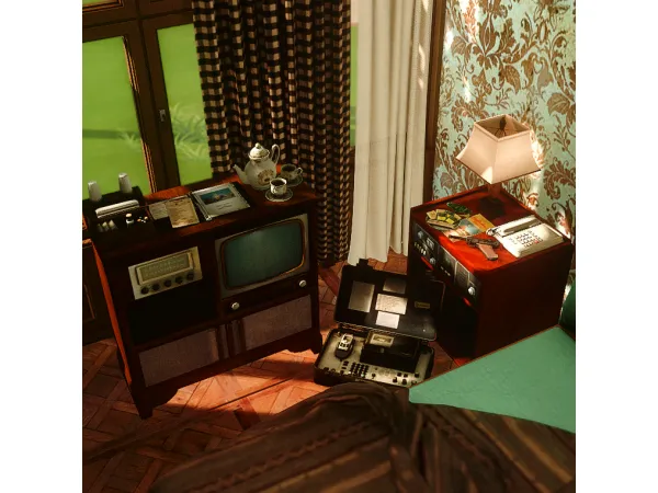 Mix [Simeunho] Vintage Hotel Prop Set - The Sims 4 Custom Content