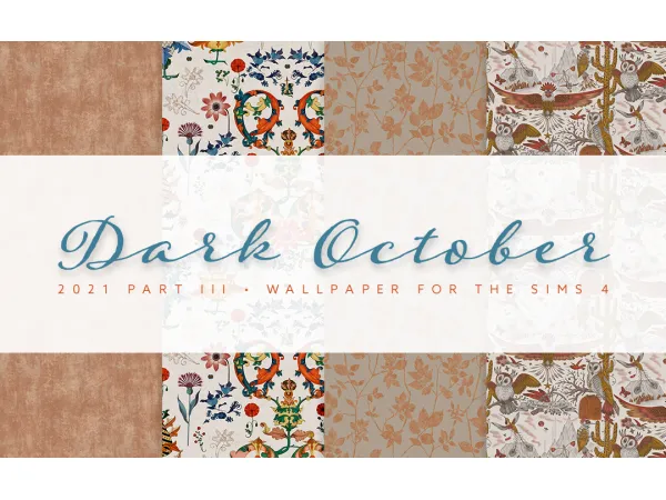 Mix Dark October Walls (2021 Edition Part III) by simsfinds - The Sims 4 Custom Content