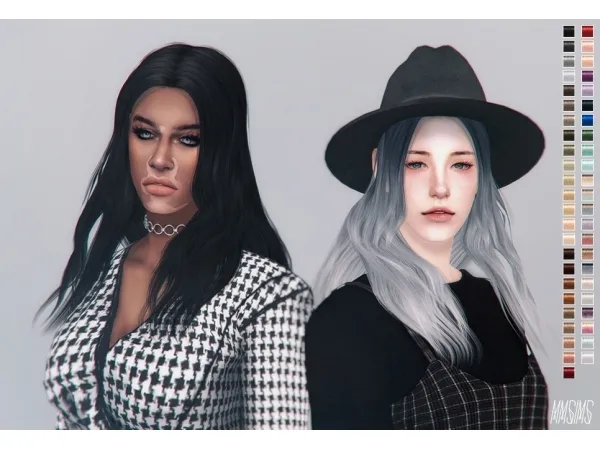 Alpha MMSIMS af Hair 11 Rain Shower - The Sims 4 Custom Content