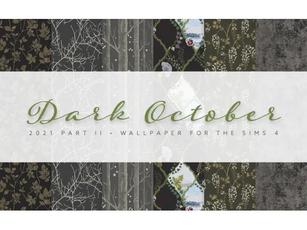 Mix Dark October Walls (2021 Edition Part II) by simsfinds - The Sims 4 Custom Content