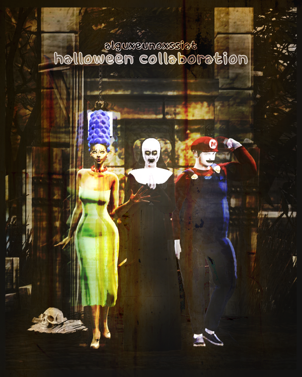 Alpha [AxExS] halloween collaboration Mario set by simsfinds - The Sims 4 Custom Content