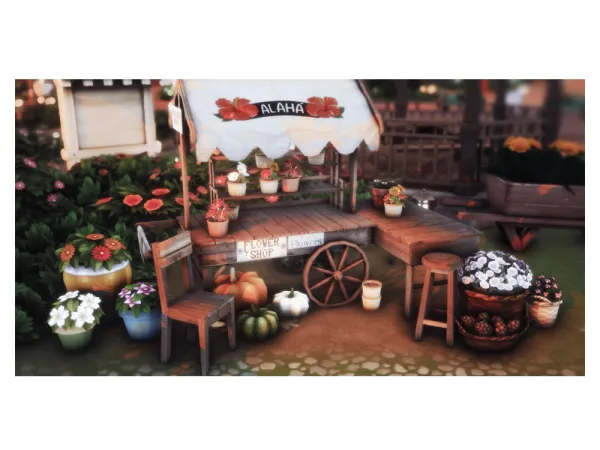 Maxis Match flower cart set - The Sims 4 Custom Content