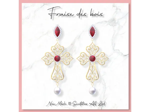 Mix [Sbe] Vampire kiss Earrings by Sbe_Sims - The Sims 4 Custom Content