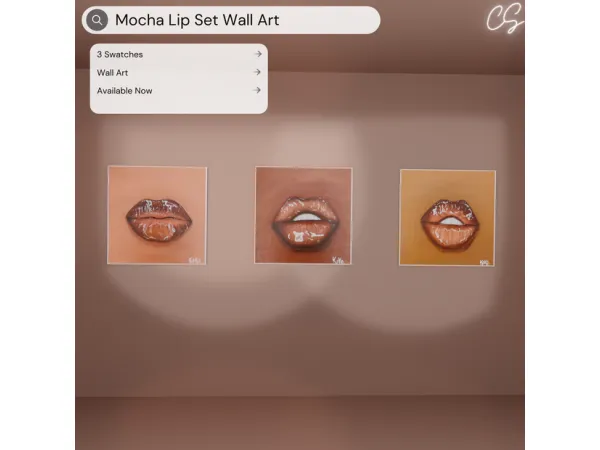 Alpha Mocha Lip Set Wall Art by simsfinds - The Sims 4 Custom Content