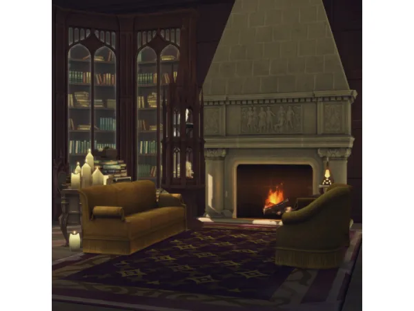 Maxis Match Gothic Revival Set Interior by felixandresims - The Sims 4 Custom Content