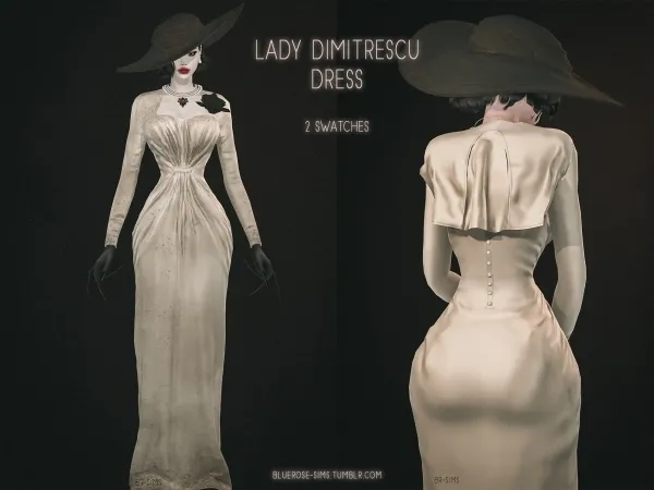 Alpha Lady Dimitrescu Dress BRsims - The Sims 4 Custom Content