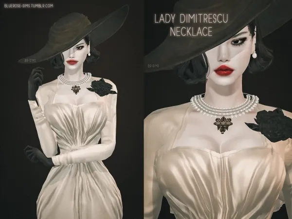 Alpha Lady Dimitrescu Necklace BRsims by bluerose-sims - The Sims 4 Custom Content