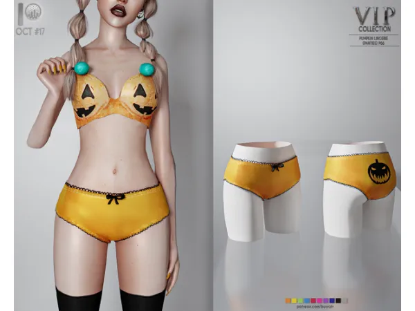 Alpha HALLOWEEN PUMPKIN LINGERIE (PANTIES) P66 tr by busra - The Sims 4 Custom Content