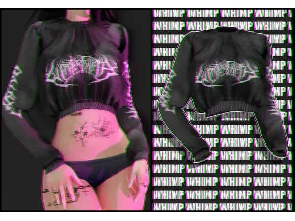 Alpha sweater cut - The Sims 4 Custom Content